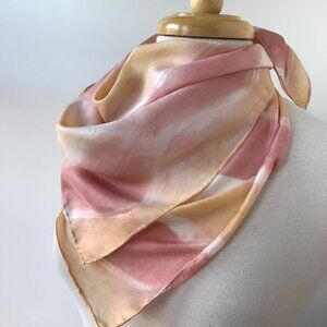 100% Silk Artist Made Natural Resist Dye Shibori Scarf